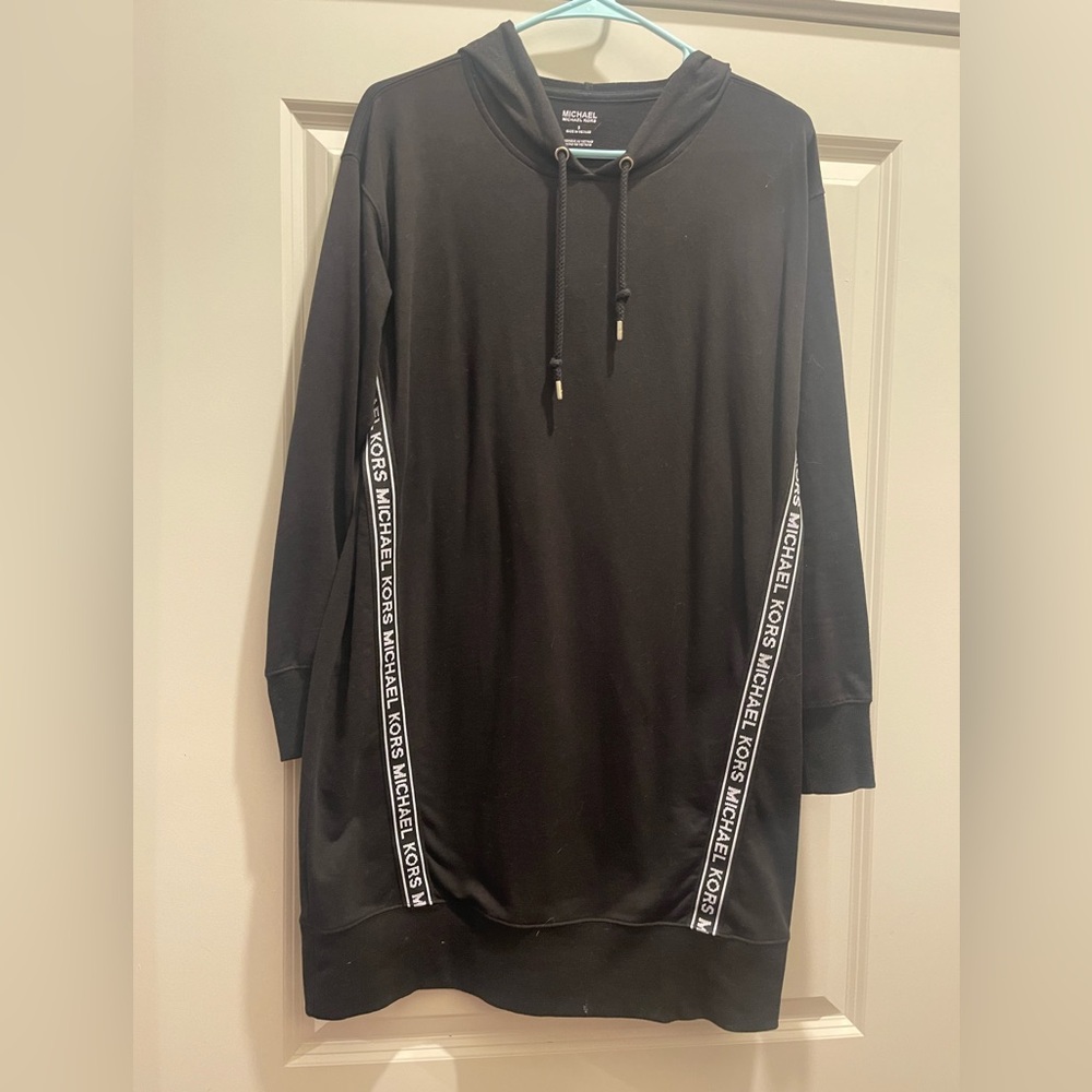 Black Michael Kors Long Sleeve Hooded Dress- Size Small